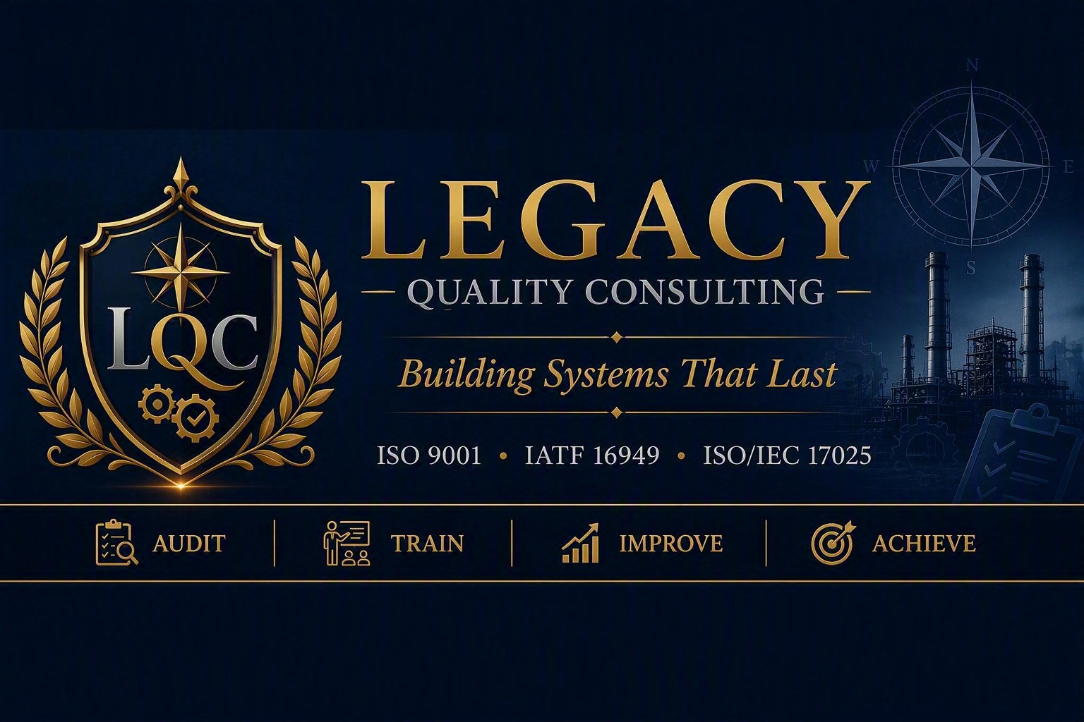 Legacy Quality Consulting - Building Systems That Last - ISO 9001, IATF 16949, ISO/IEC 17025 - Audit, Train, Improve, Achieve